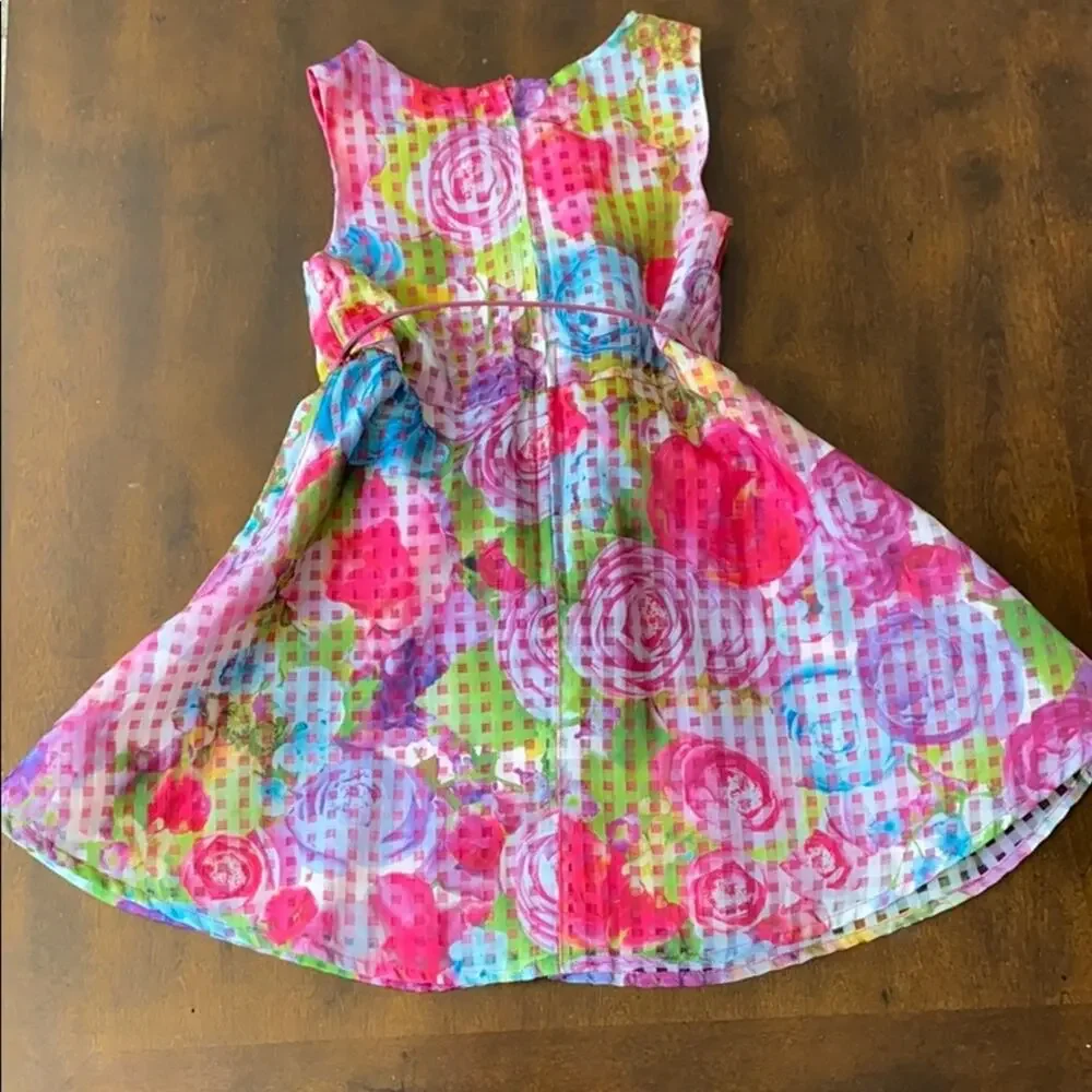 Place | Floral belted dress Size 4